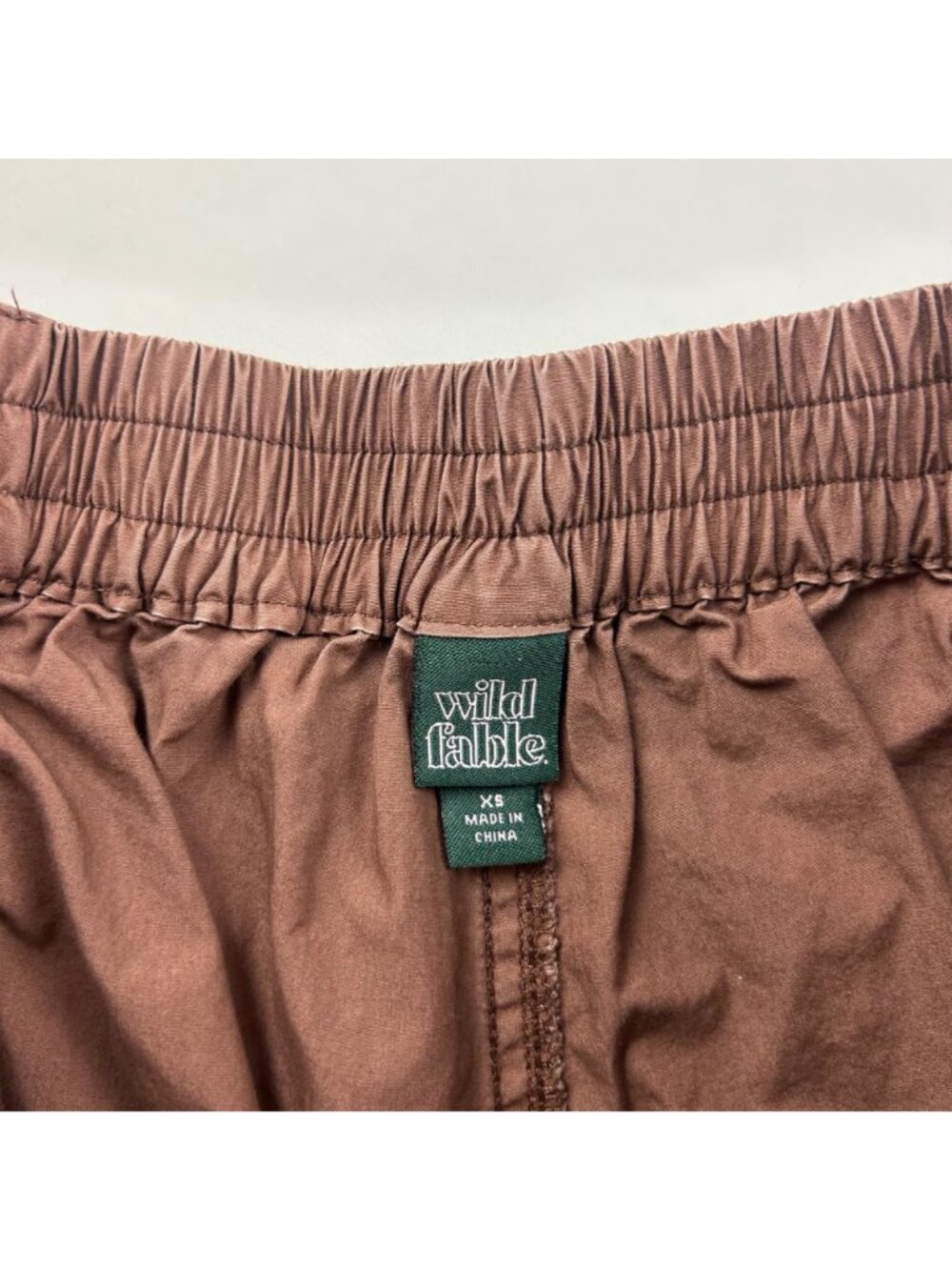 WIld Fable Brown Poplin Canvas High Rise Wide Leg Cargo Pant XS - Picture 3 of 6